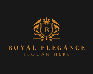 Elegant Crown Shield logo design