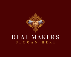 Royal Shake Hand Crest logo design