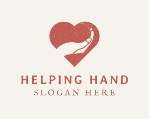 Red Heart Hand logo design