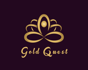 Gold Lotus Yoga logo design