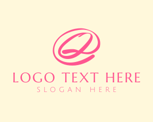 Pink Script Letter Q logo