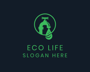 Eco Faucet Droplet logo design