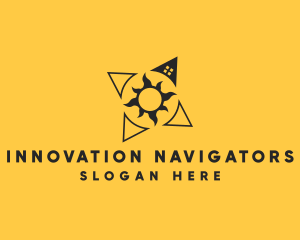 Sun Compass Navigation logo design