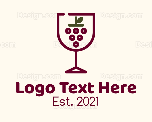 Grape Wine Glass Logo