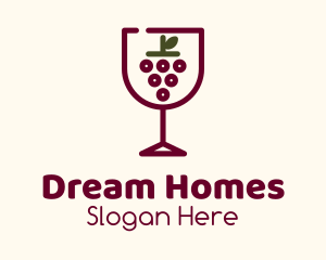 Grape Wine Glass Logo
