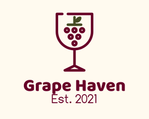 Grape Wine Glass logo design