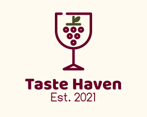 Grape Wine Glass logo design