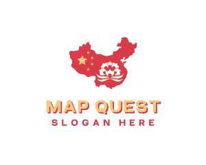 Lotus China Map logo design