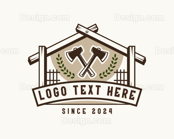 Wood Axe Handyman Logo