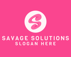 Pink Swirly Letter S logo design