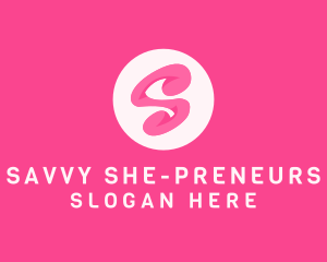 Pink Swirly Letter S logo design