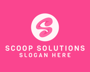 Pink Swirly Letter S logo design