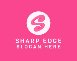 Pink Swirly Letter S logo design