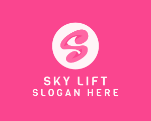 Pink Swirly Letter S logo design