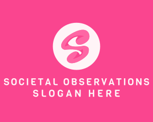 Pink Swirly Letter S logo design