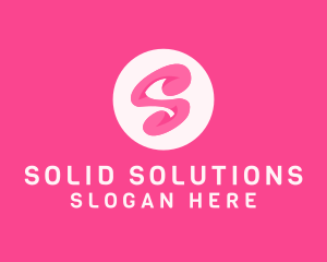 Pink Swirly Letter S logo design