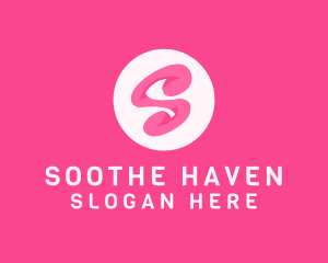 Pink Swirly Letter S logo design