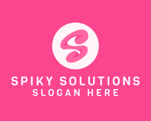 Pink Swirly Letter S logo design