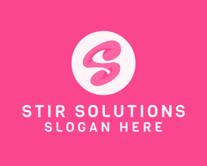 Pink Swirly Letter S logo design