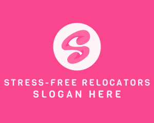 Pink Swirly Letter S logo design