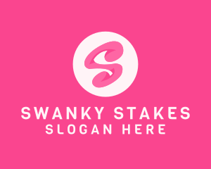 Pink Swirly Letter S logo design