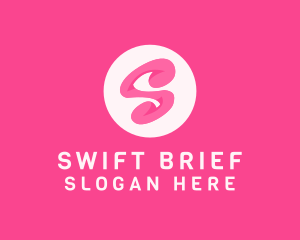 Pink Swirly Letter S logo design