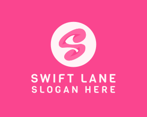 Pink Swirly Letter S logo design