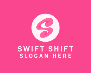 Pink Swirly Letter S logo design