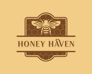 Natural Honeycomb Bee logo design