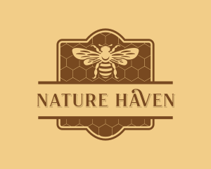 Natural Honeycomb Bee logo design