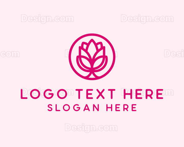 Pink Flower Bloom Logo