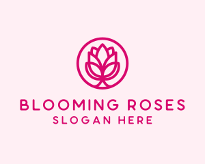 Pink Flower Bloom logo design