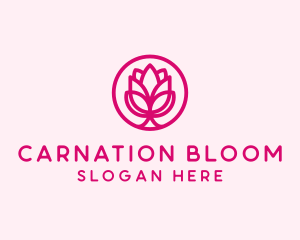 Pink Flower Bloom logo design