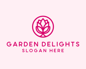 Pink Flower Bloom logo design