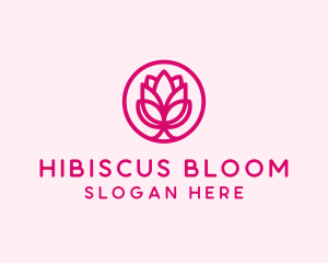 Pink Flower Bloom logo design