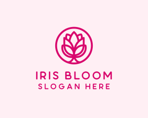 Pink Flower Bloom logo design