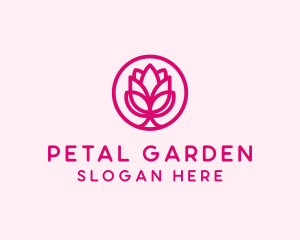 Pink Flower Bloom logo design