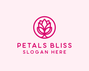 Pink Flower Bloom logo design