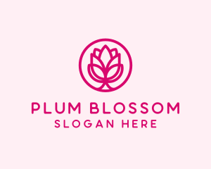 Pink Flower Bloom logo design