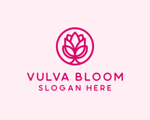 Pink Flower Bloom logo design