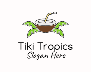 Coconut Juice Tropic  logo design