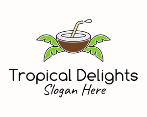 Coconut Juice Tropic  logo design