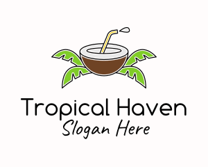 Coconut Juice Tropic  logo design