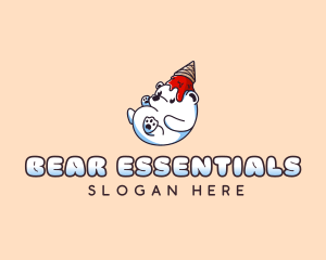 Bear Ice Cream Cartoon logo design