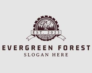 Forest Wood Lumber Badge logo