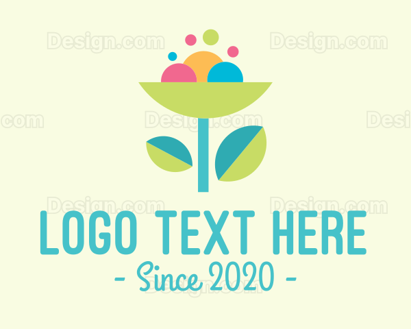 Cute Multicolored Flower Logo