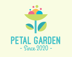 Cute Multicolored Flower  logo design