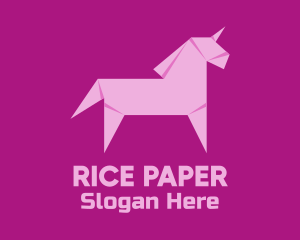 Pink Unicorn Origami logo design