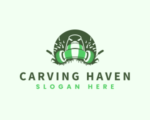 Lawn Mower Gardening logo design