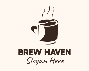 Coffee Bean Hot Cup Mug logo design